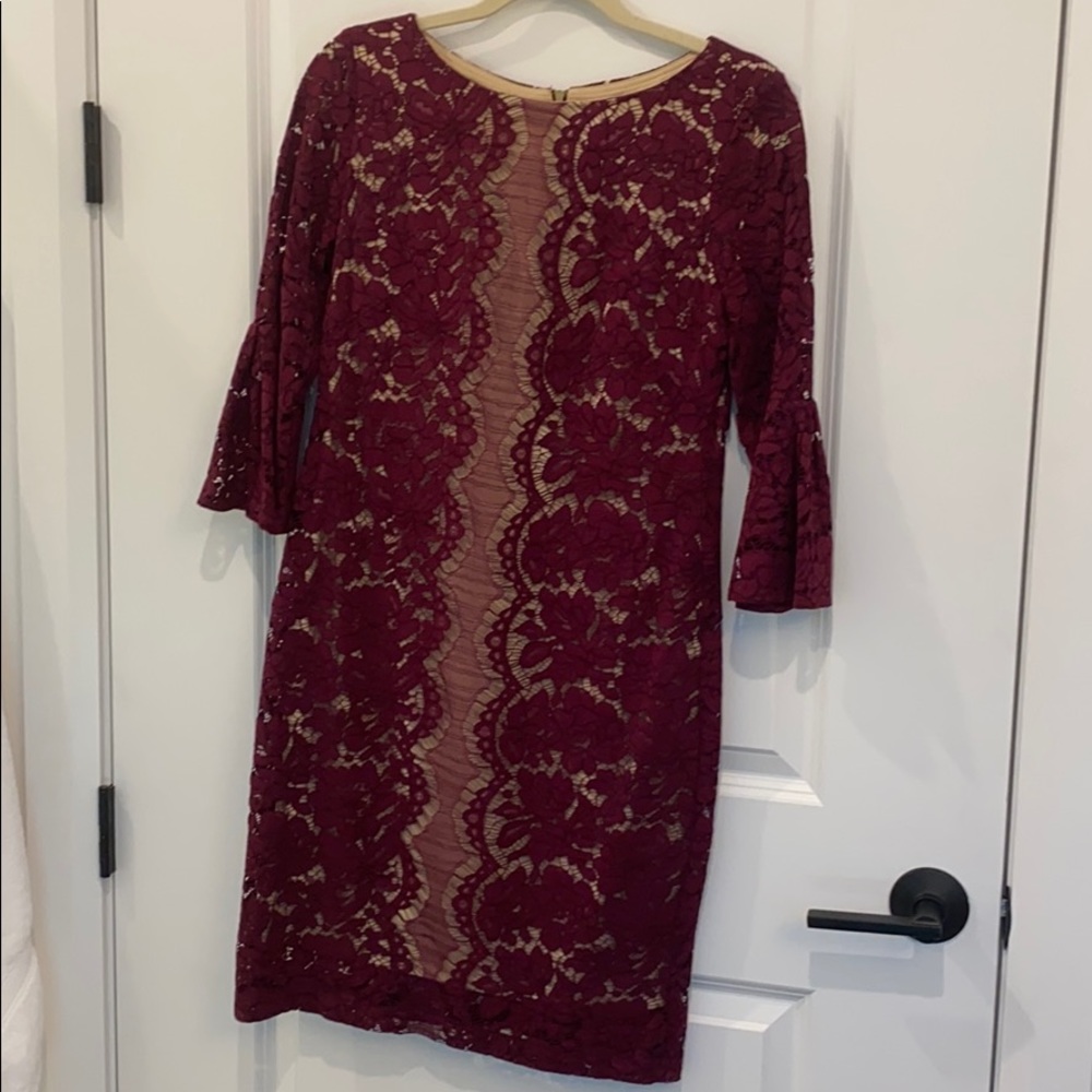 Burgundy lace dress